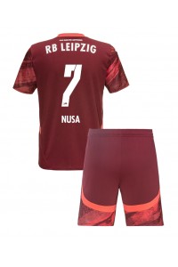 Fotbalové Dres RB Leipzig Antonio Nusa #7 Dětské Venkovní Oblečení 2024-25 Krátký Rukáv (+ trenýrky)